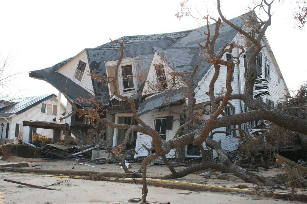 A destroyed home